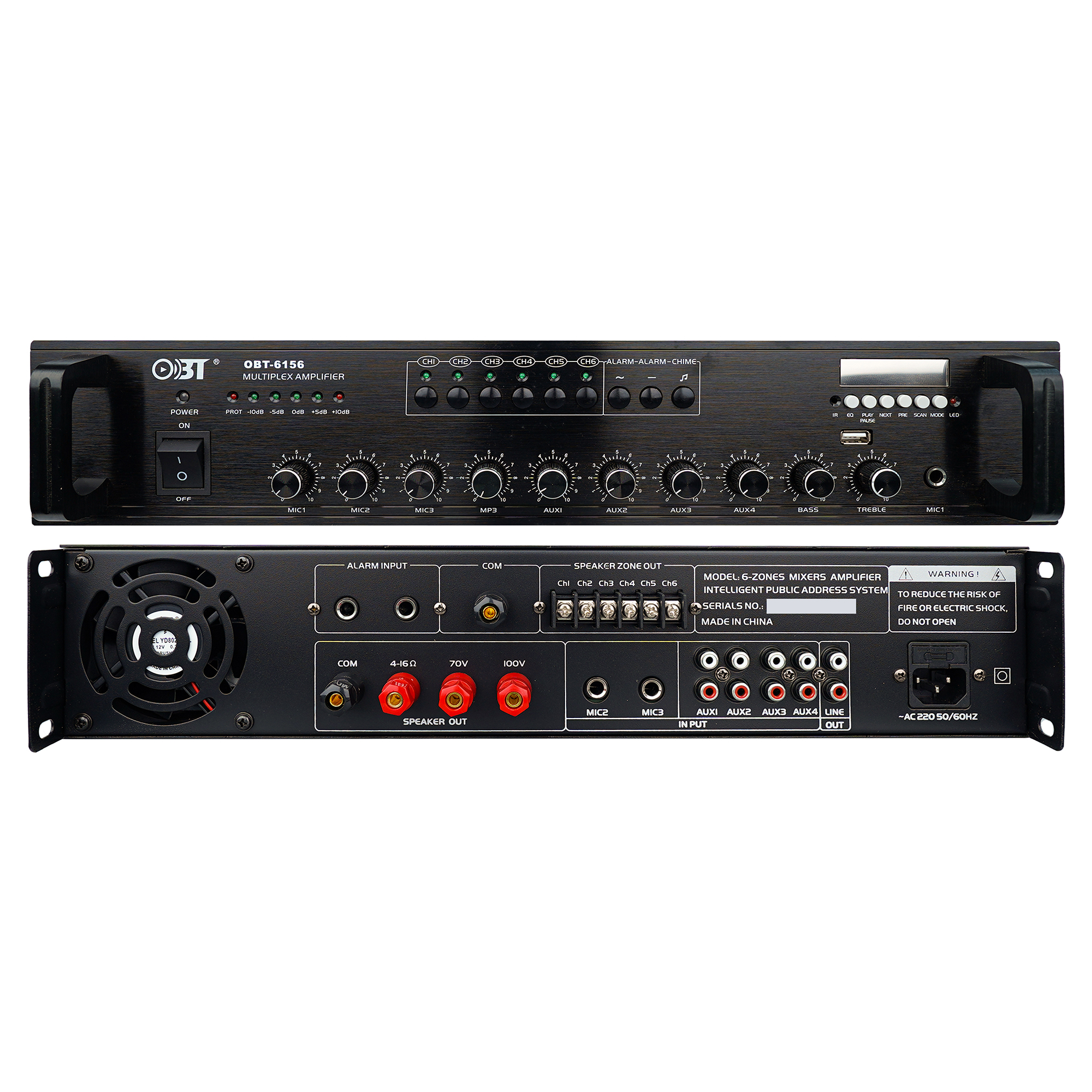 六分區(qū)定壓功放機(jī) OBT-6156_BT